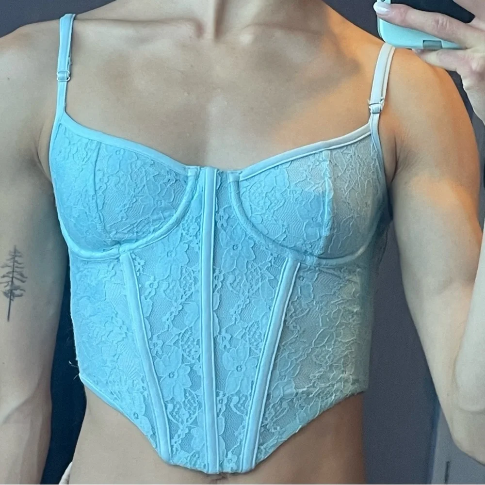 Corset Top Light Blue - Picture 2 of 4